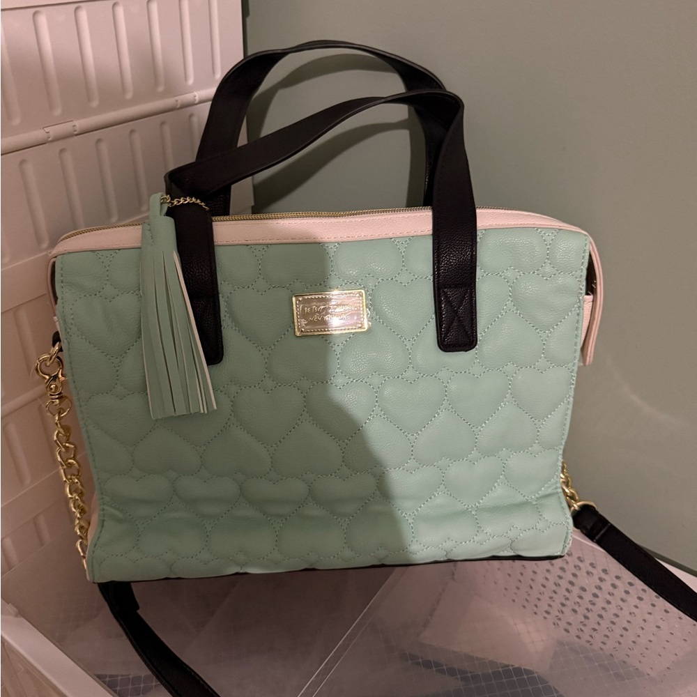 Mint Green Quilted Tote Bag